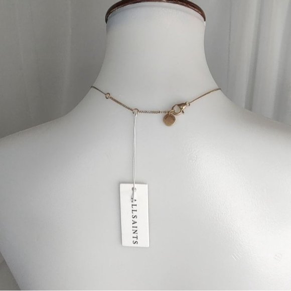 All Saints Necklace Dana Pearl Bar Necklace Gold - Picture 11 of 14
